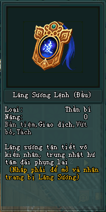 Vật phẩm Lăng Sương Lệnh Hậu trong game