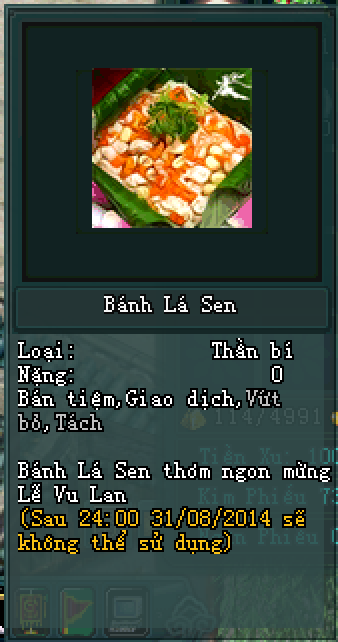 Vật phẩm Bánh Lá Sen trong game