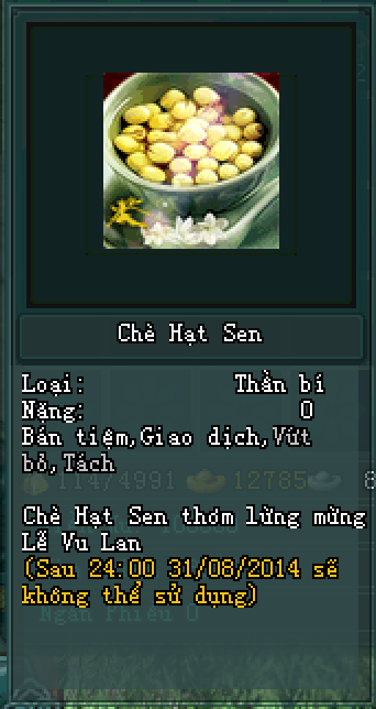 Vật phẩm Chè Hạt Sen trong game